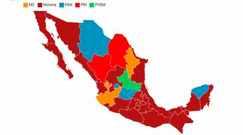 Mapa político de México tras elecciones 2023 1 mapa