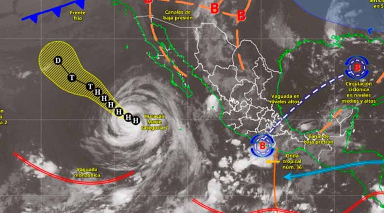 Huracán “Marie” se desplaza al suroeste de Baja California Sur 1 Huracán