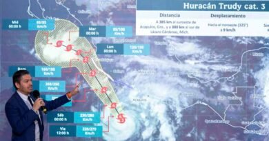 ‘Trudy’ sigue como huracán categoría 3, alertan por lluvias intensas Trudy